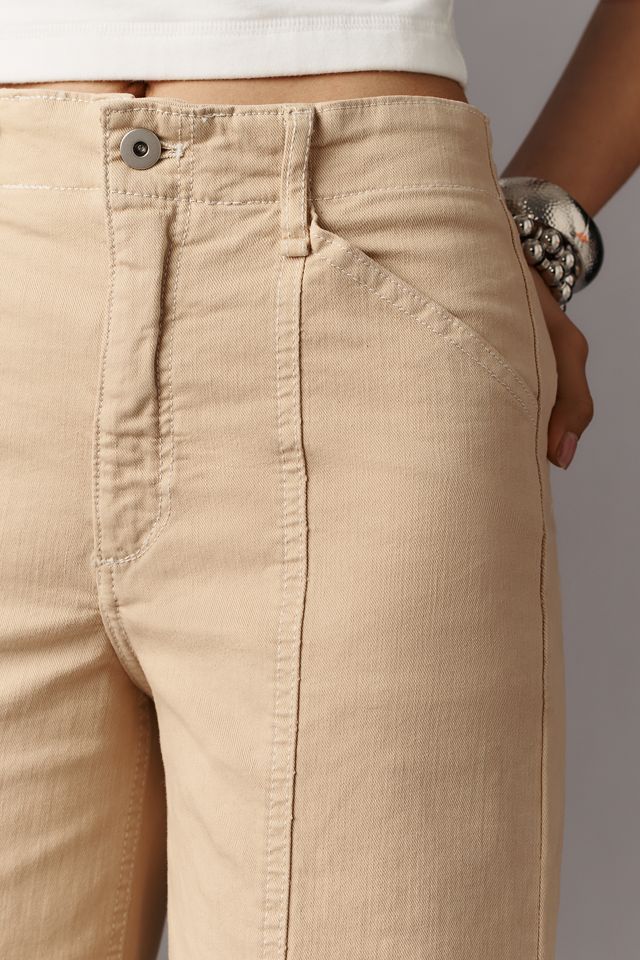 The Delaney Crop Clean-Seamed High-Rise Wide-Leg Jeans by Maeve #2