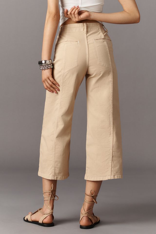 The Delaney Crop Clean-Seamed High-Rise Wide-Leg Jeans by Maeve #3