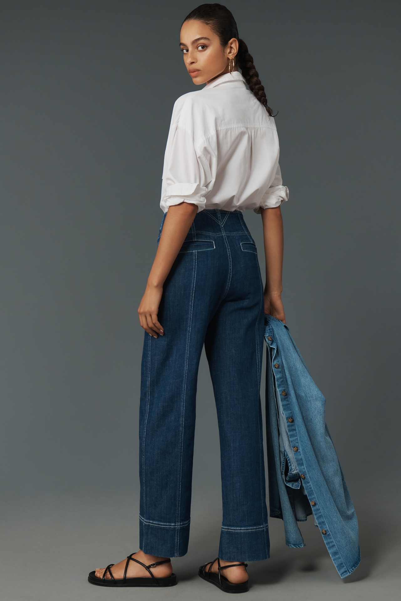 Pilcro Seamed High-Rise Flare Jeans