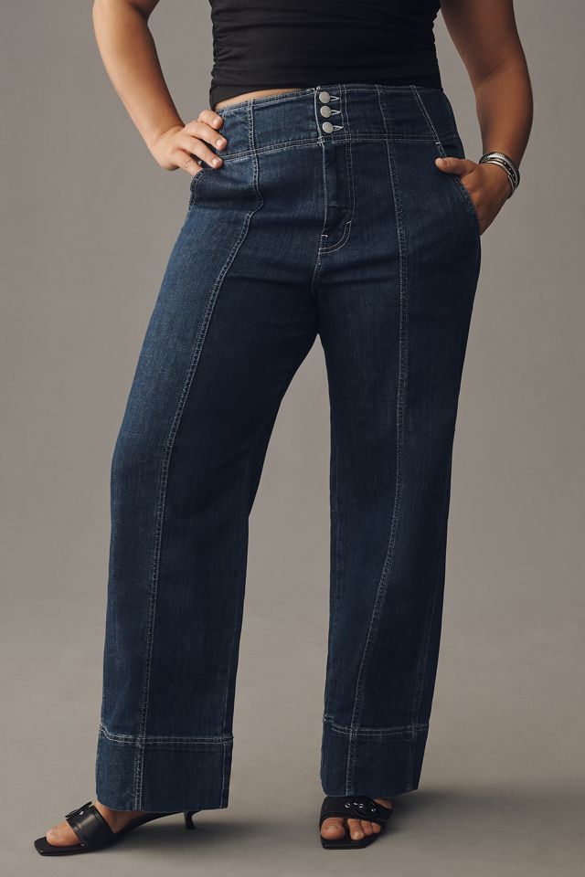 Pilcro Seamed High-Rise Flare Jeans #6