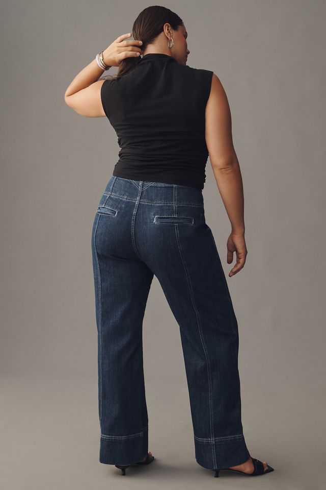 Pilcro Seamed High-Rise Flare Jeans #7