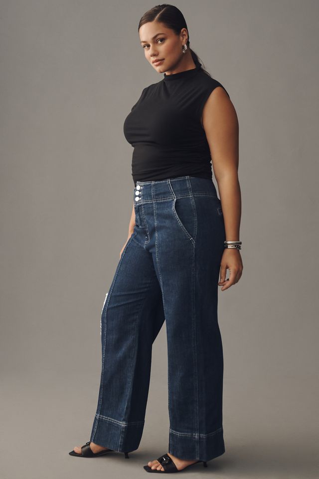 Pilcro Seamed High-Rise Flare Jeans #9