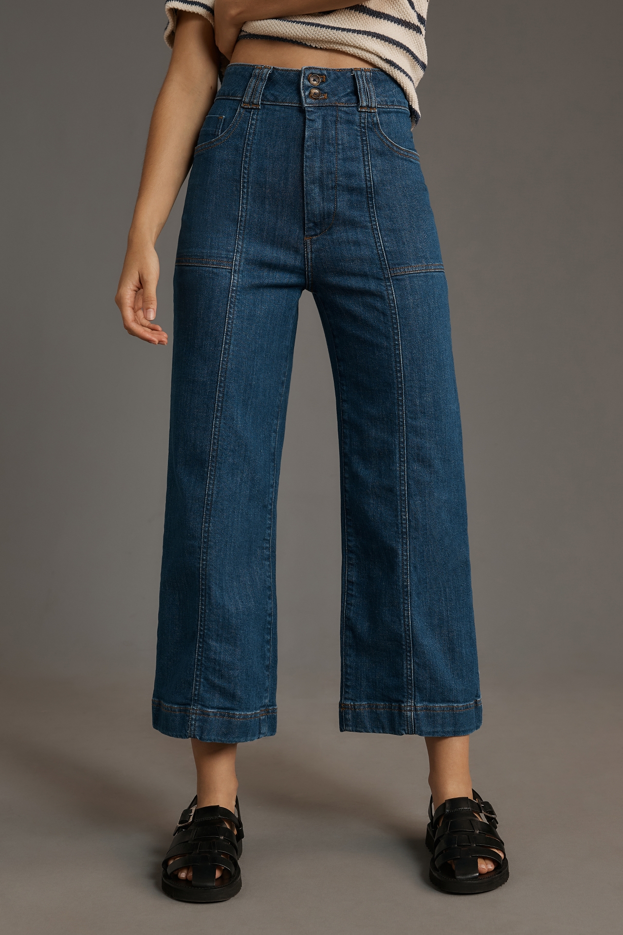 The Skipper High-Rise Wide-Leg Pants by Pilcro: Denim Edition