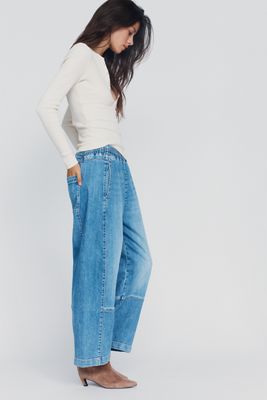 Pilcro Izzie Relaxed Pull On Barrel Jeans