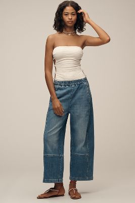 Marimekko Maridenim Unikko Barrel Jeans | Anthropologie