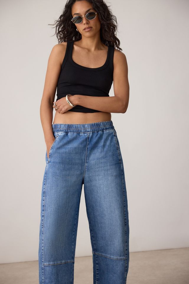The Izzie Relaxed Pull-On Barrel Jeans by Pilcro #4