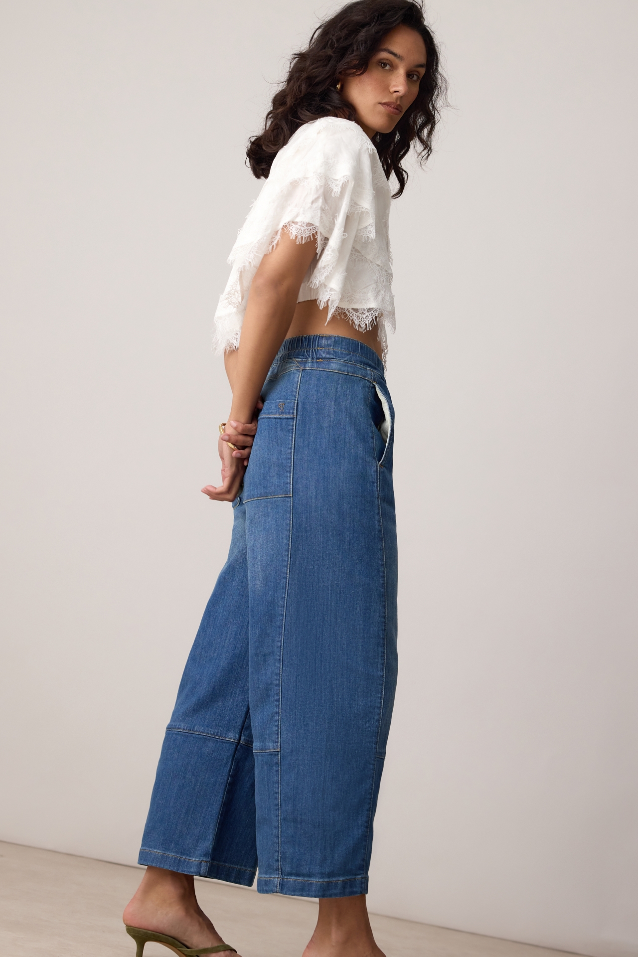 Izzie Relaxed Pull-On Barrel Jeans by Pilcro
