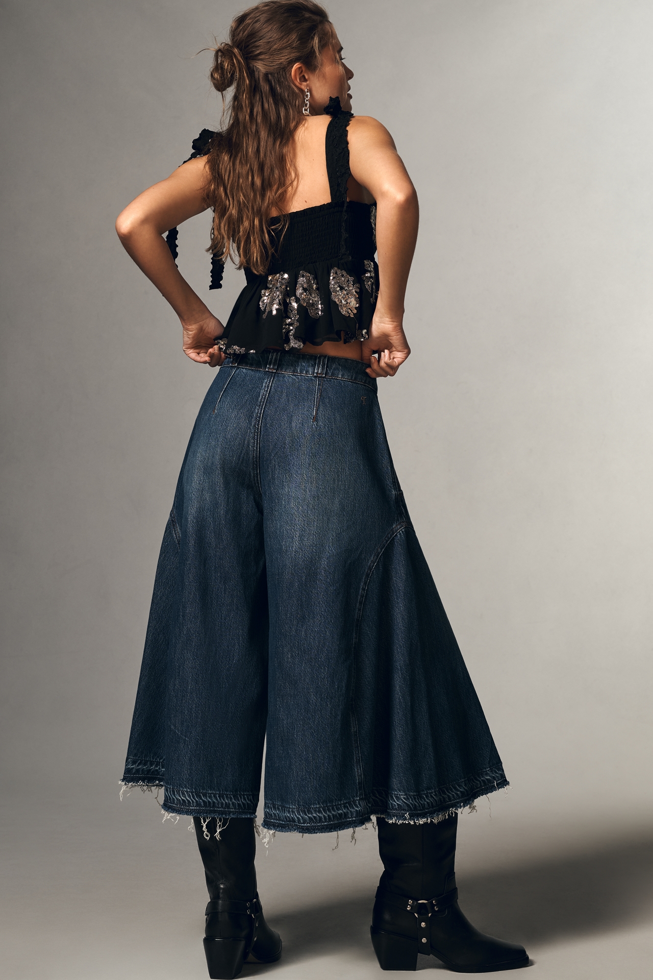 Pilcro Mid-Rise Culotte Jeans