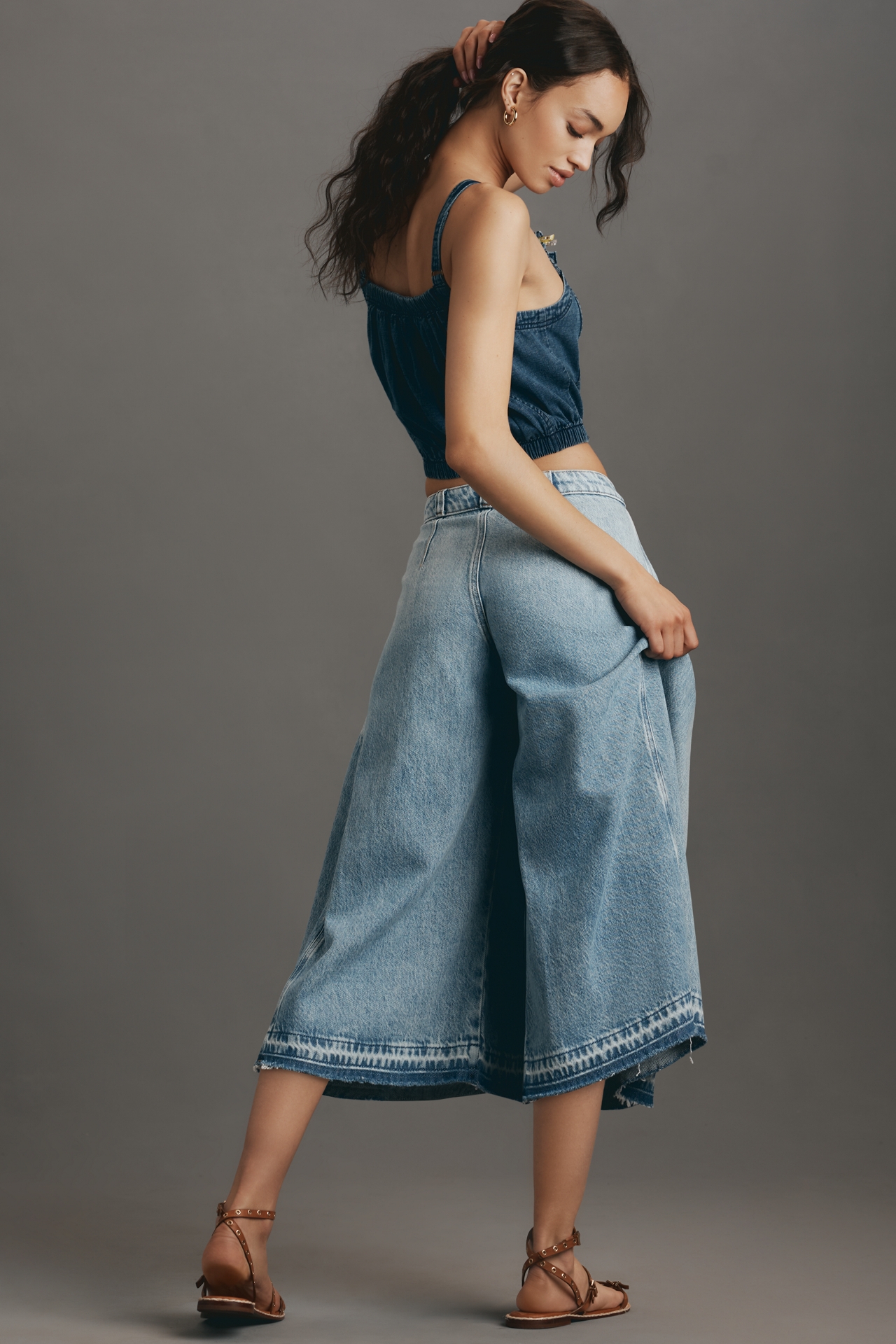 Pilcro Mid-Rise Culotte Jeans