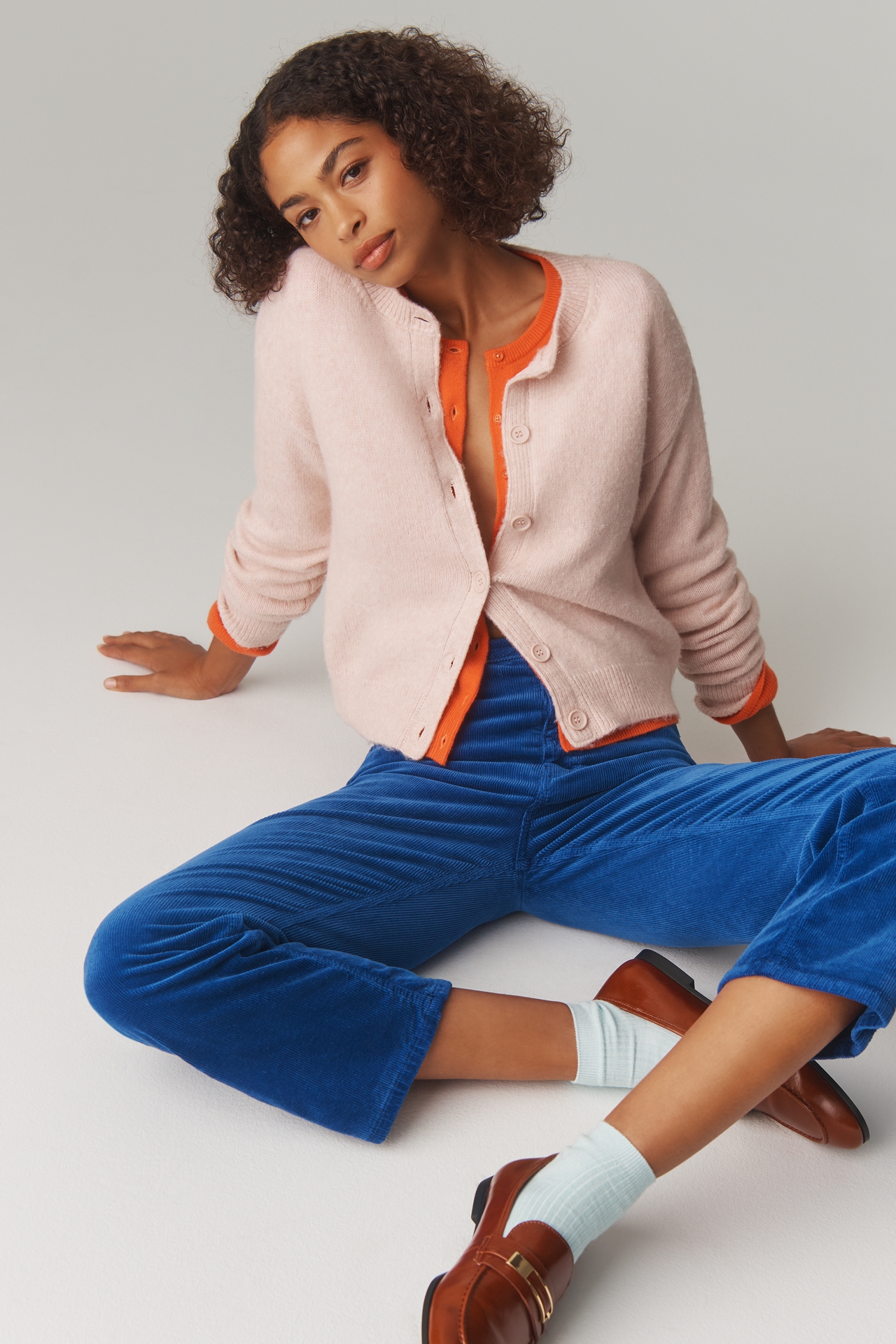 The Annie Corduroy High-Rise Straight-Leg Jeans by Pilcro