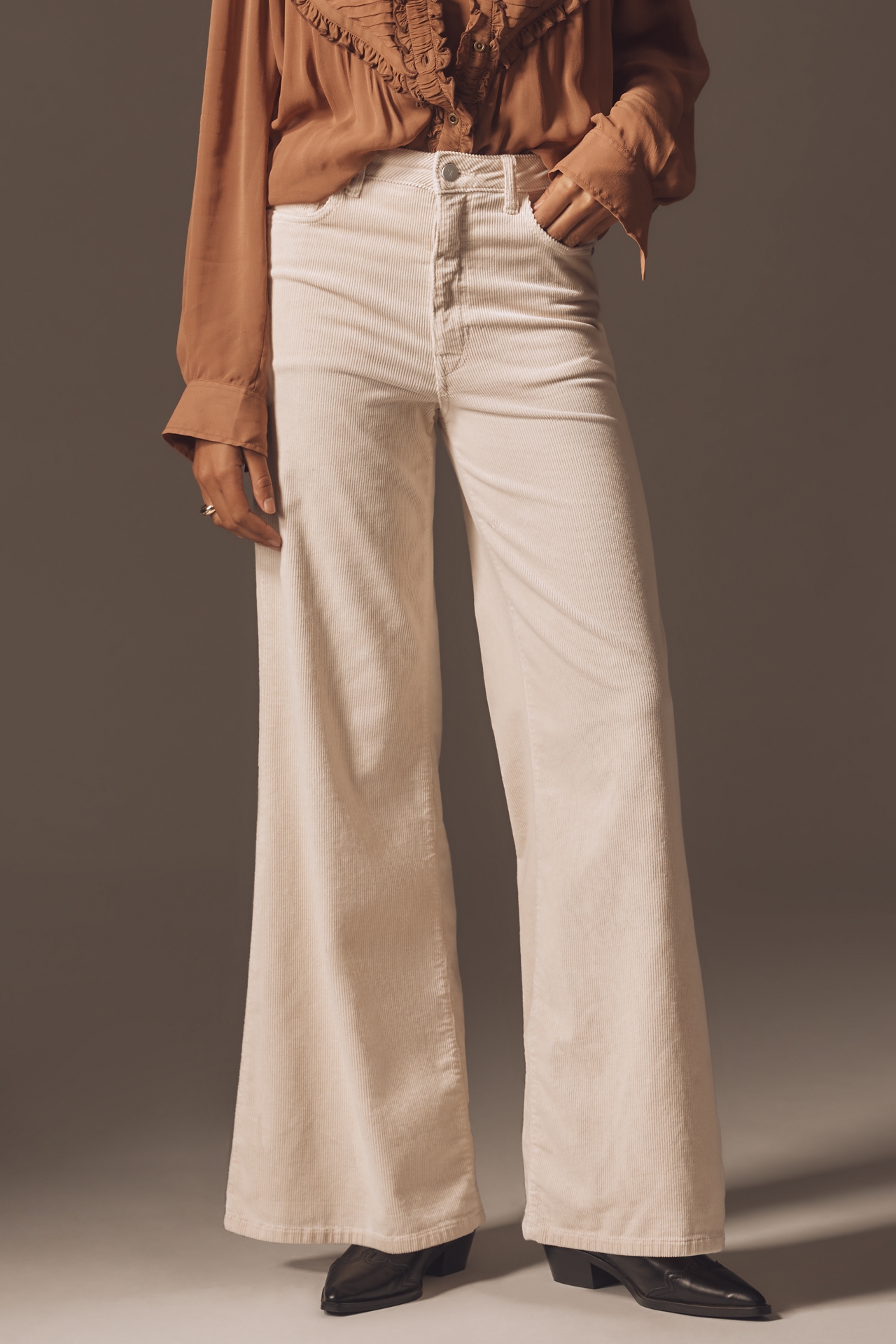 The Robbie Corduroy High-Rise Flare Jeans by Pilcro