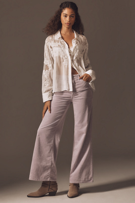 Pilcro The Robbie Corduroy High-rise Flare Jeans By  In Purple