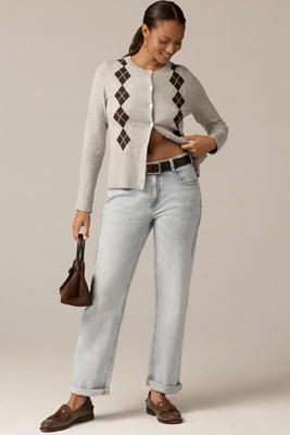 Pilcro The Curvy Baggy Boyfriend Mid-rise Relaxed Jeans In Blue