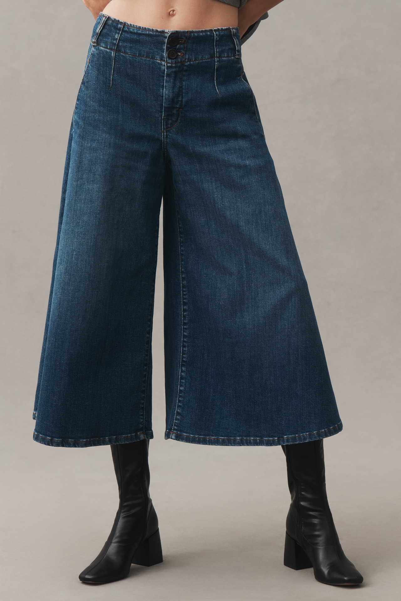 Pilcro Skirty High-Rise Crop Wide-Leg Jeans