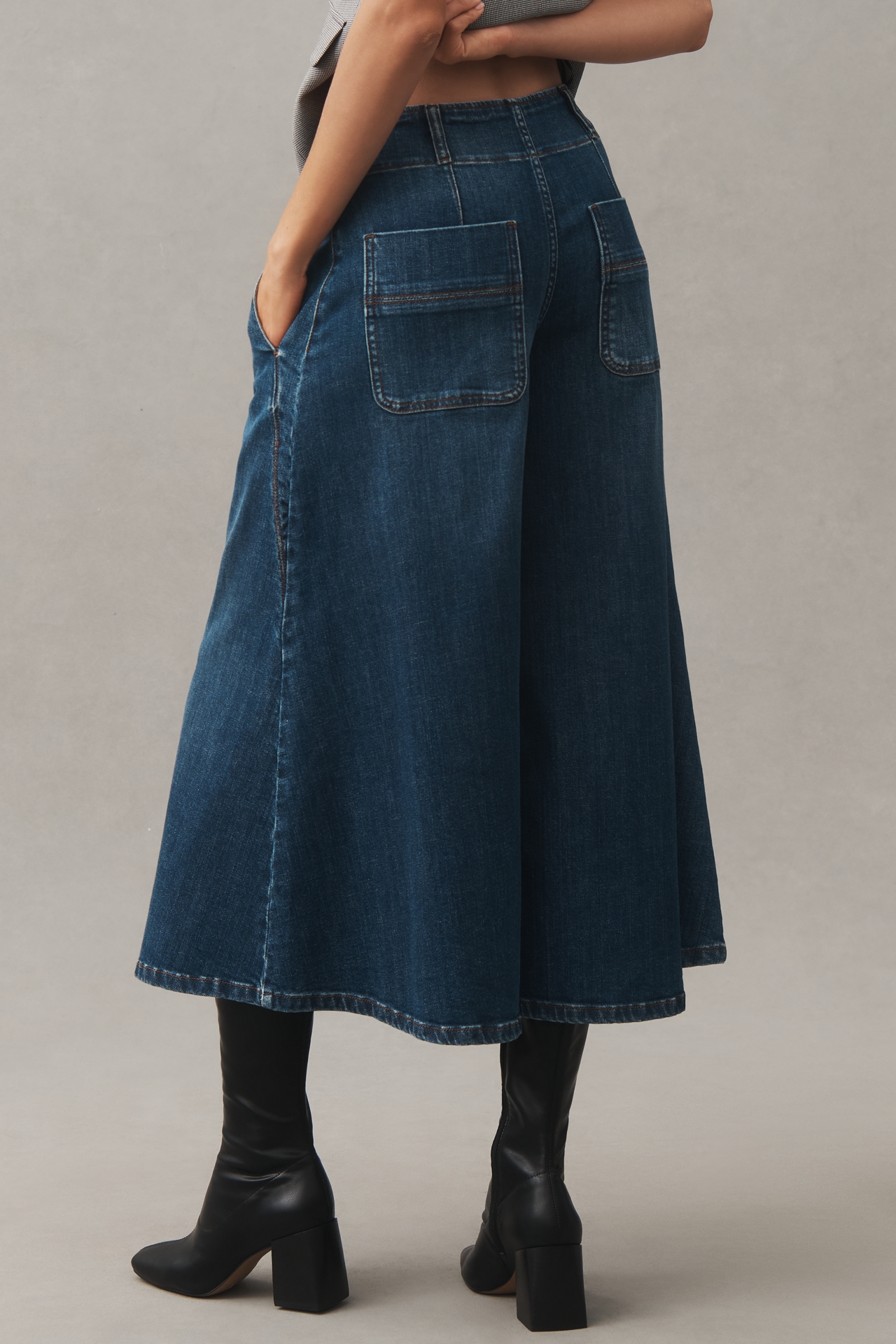 Pilcro Skirty High-Rise Crop Wide-Leg Jeans