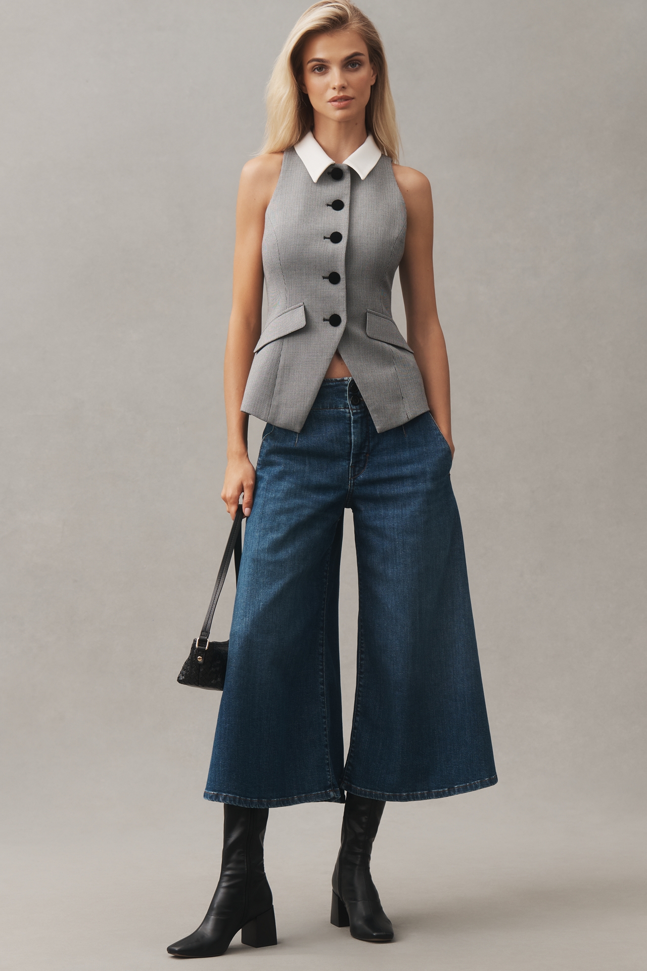 Pilcro Skirty High-Rise Crop Wide-Leg Jeans