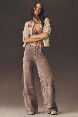 Pilcro High-rise Puddle Curve Taper Jeans In Pink