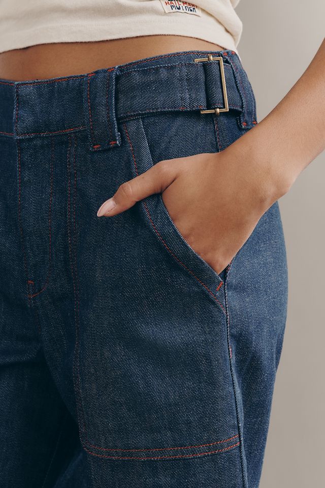 Maeve Utility High-Rise Crop Wide-Leg Jeans #1