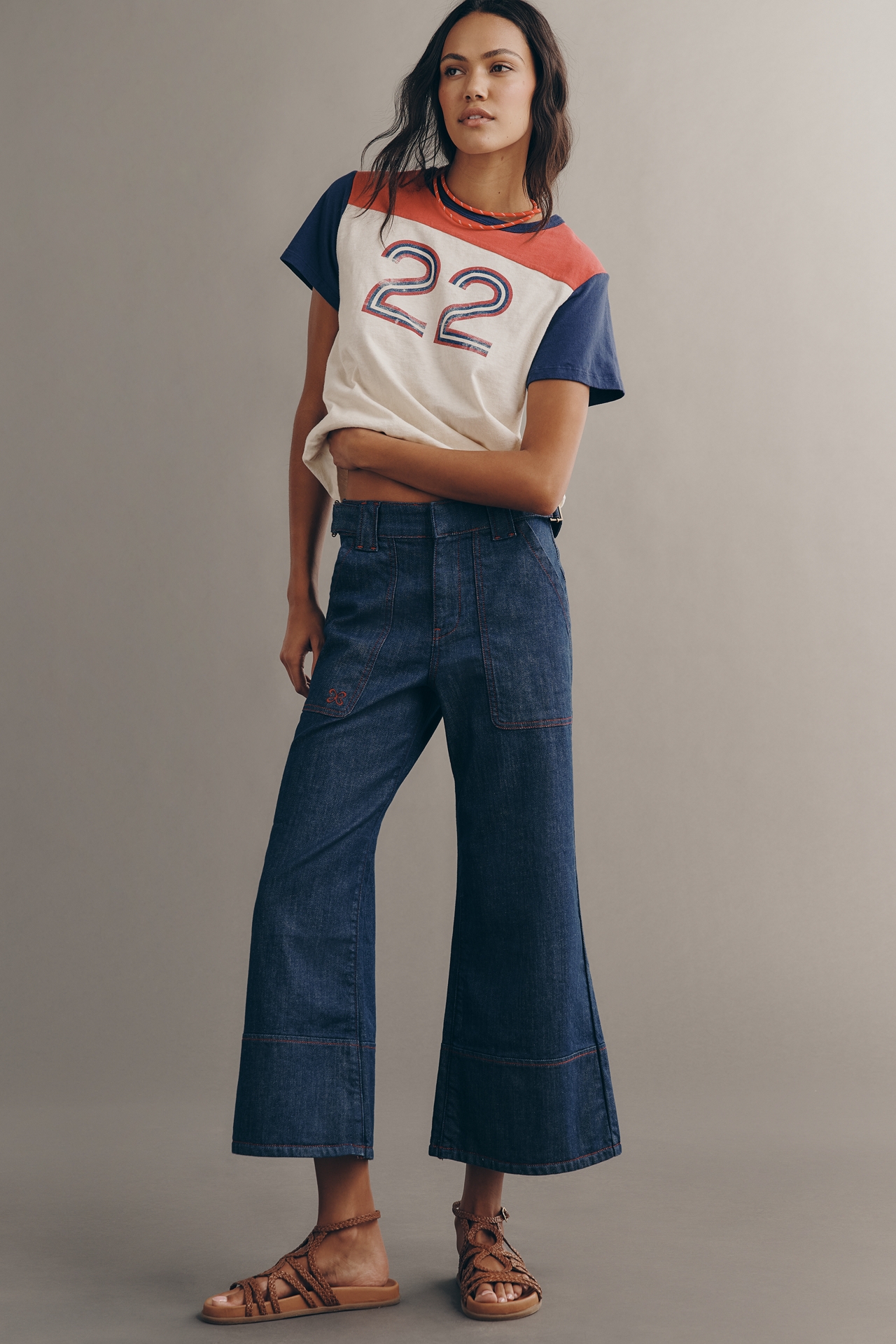 Maeve Utility High-Rise Crop Wide-Leg Jeans
