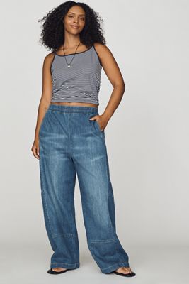 Pilcro Izzie Relaxed Full-Length Pull-On Barrel Jeans