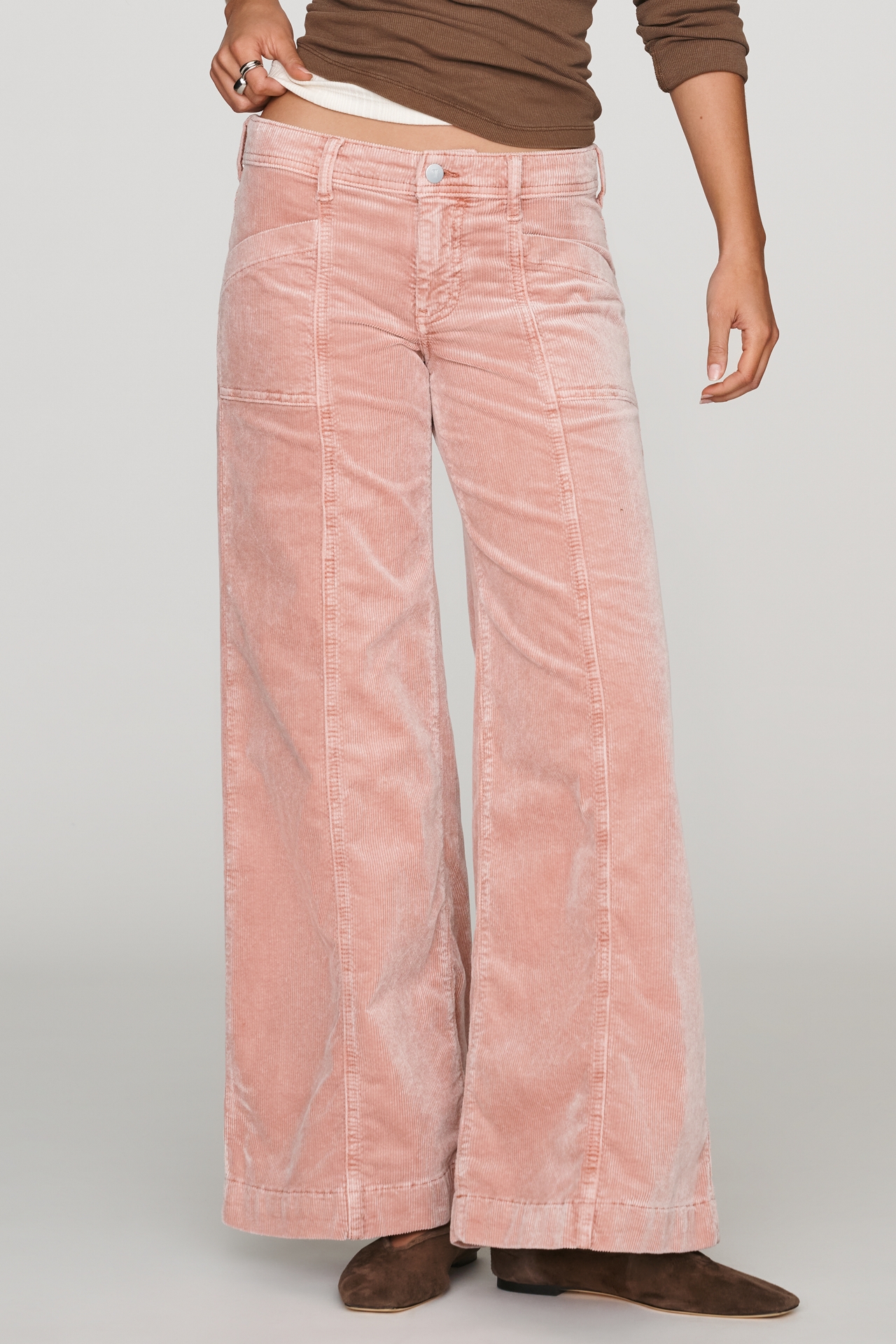 Pilcro Nico Corduroy Mid-Rise Flare Jeans