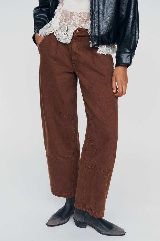 Pilcro Low-Rise Pleated Bow Barrel Jeans #2
