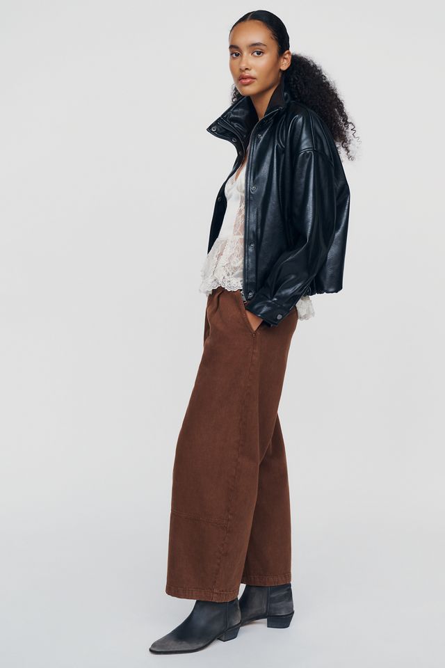 Pilcro Low-Rise Pleated Bow Barrel Jeans #3
