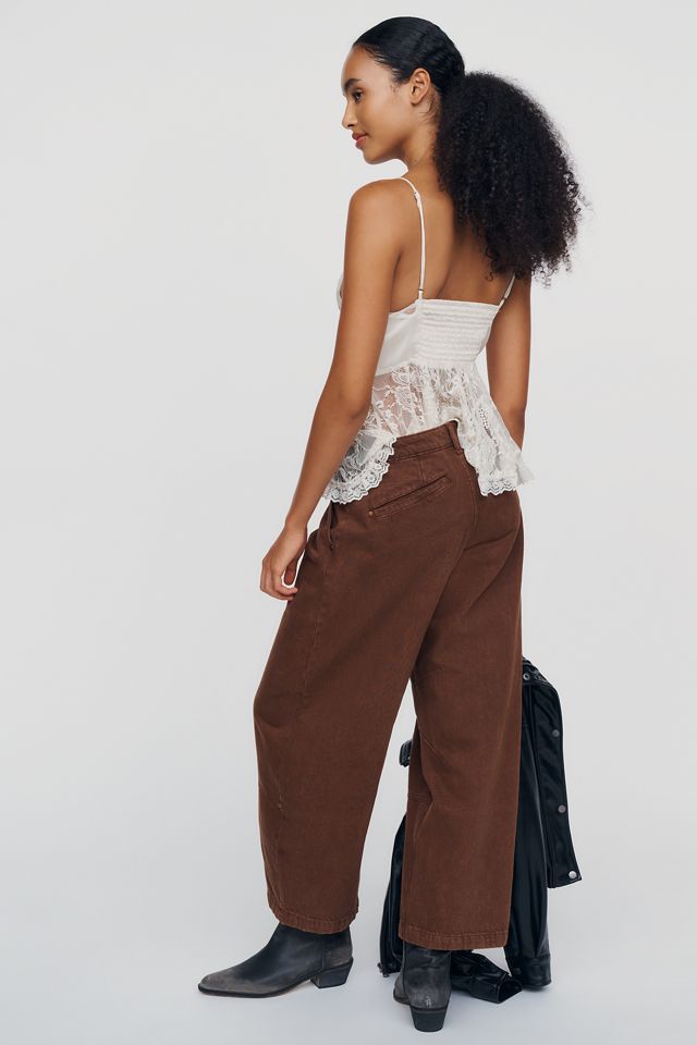 Pilcro Low-Rise Pleated Bow Barrel Jeans #4