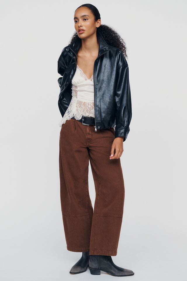 Pilcro Low-Rise Pleated Bow Barrel Jeans #1