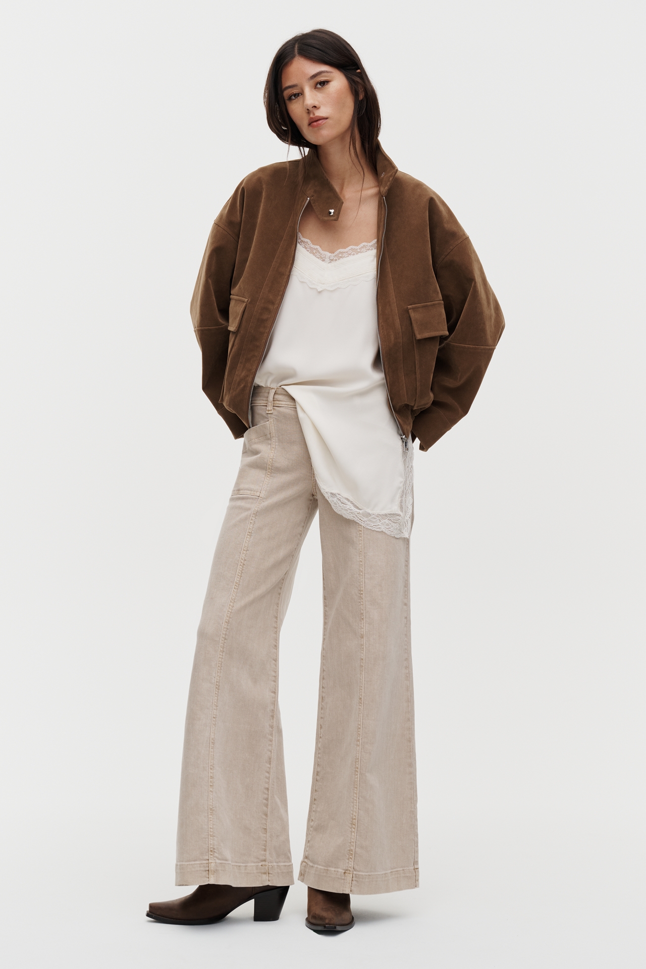 Pilcro Nico Mid-Rise Flare Jeans
