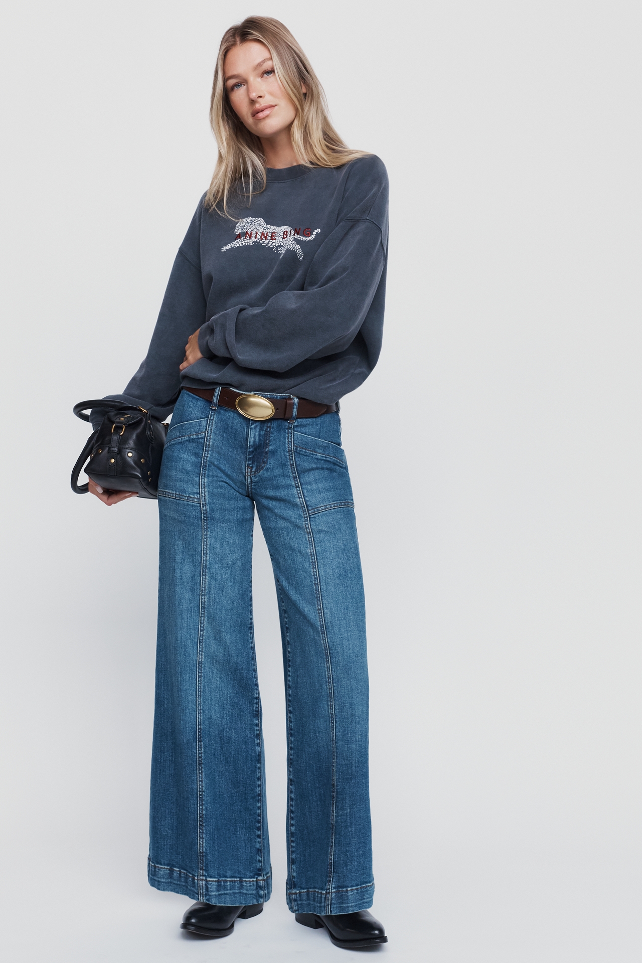 Pilcro Nico Mid Rise Flare Leg Jeans