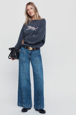 Pilcro Nico Mid-Rise Flare Leg Jeans