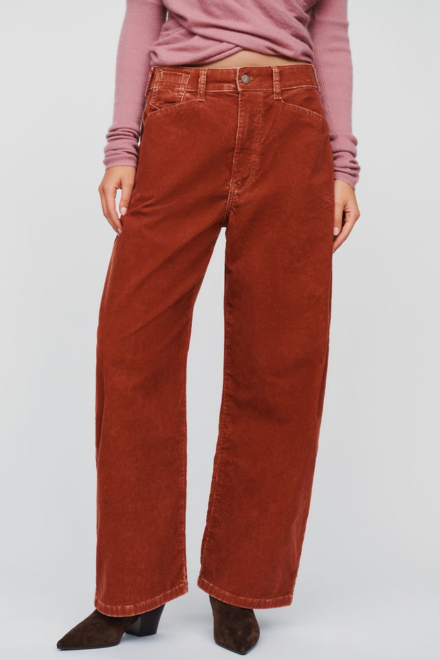 The Kayden Corduroy High-Rise Barrel Leg Carpenter Jeans by Pilcro #1