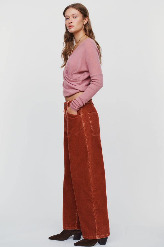 The Kayden Corduroy High-Rise Barrel Leg Carpenter Jeans by Pilcro #3