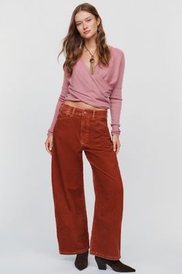 Pilcro Kayden Corduroy High Rise Barrel Leg Carpenter Jeans