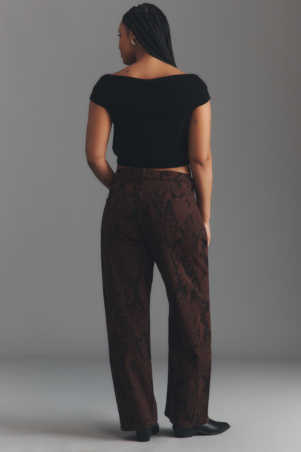 Eloquii Plus Snake Print High-Rise Wide-Leg Pants
