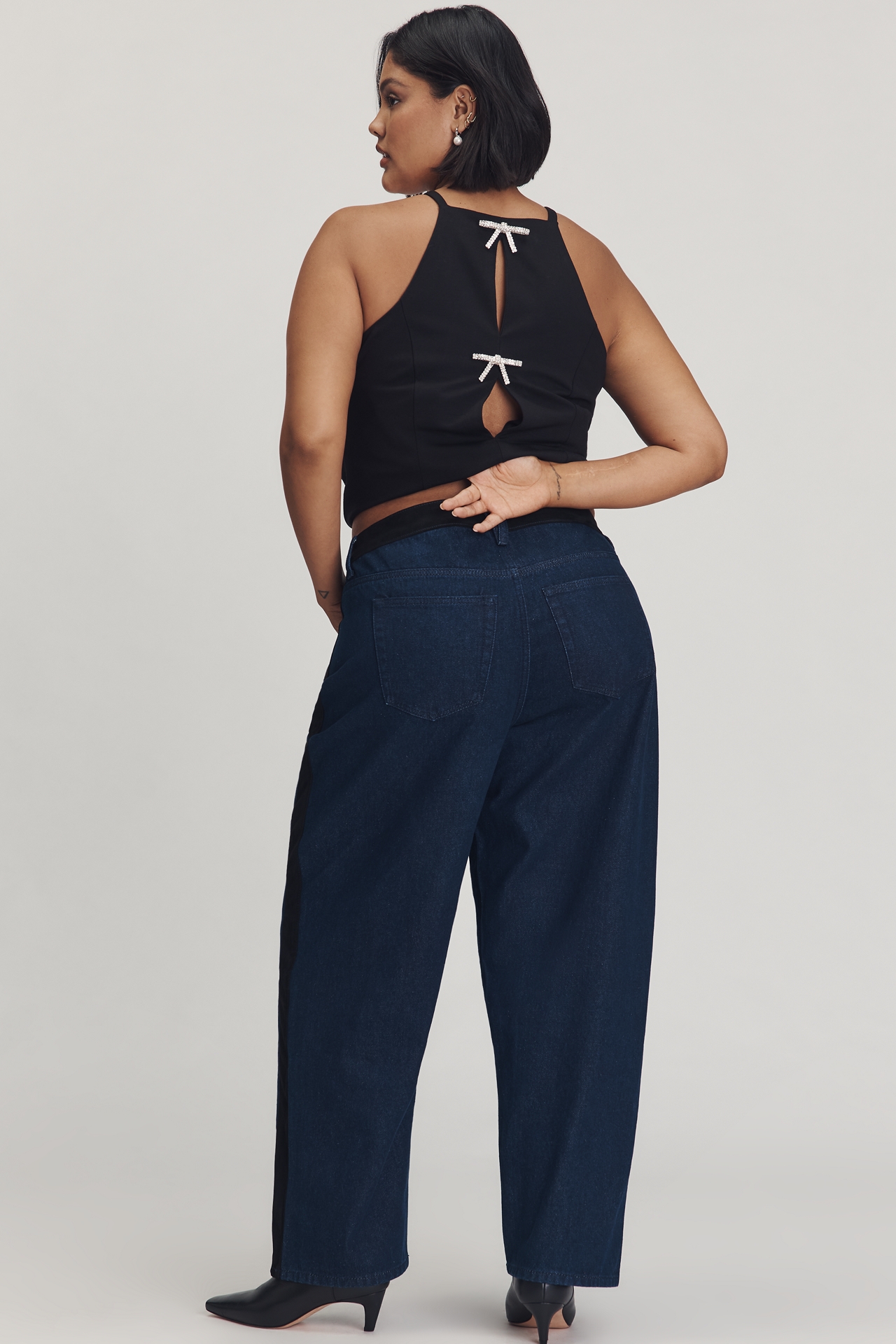 Eloquii Plus Faux-Suede High-Rise Wide-Leg Pants