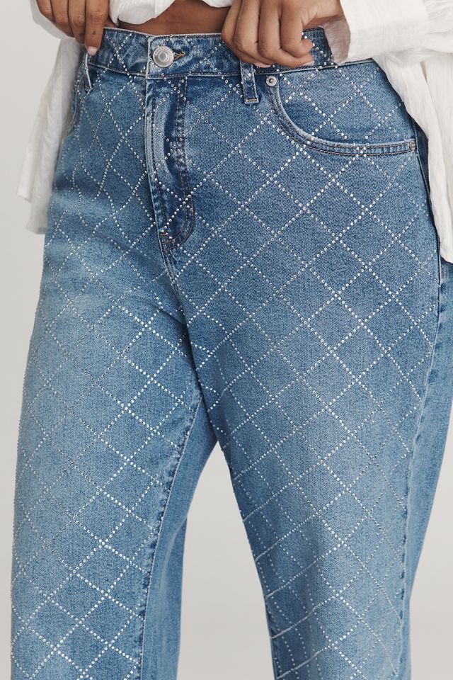 Eloquii Plus Diamond Sparkle High-Rise Taper Jeans #2