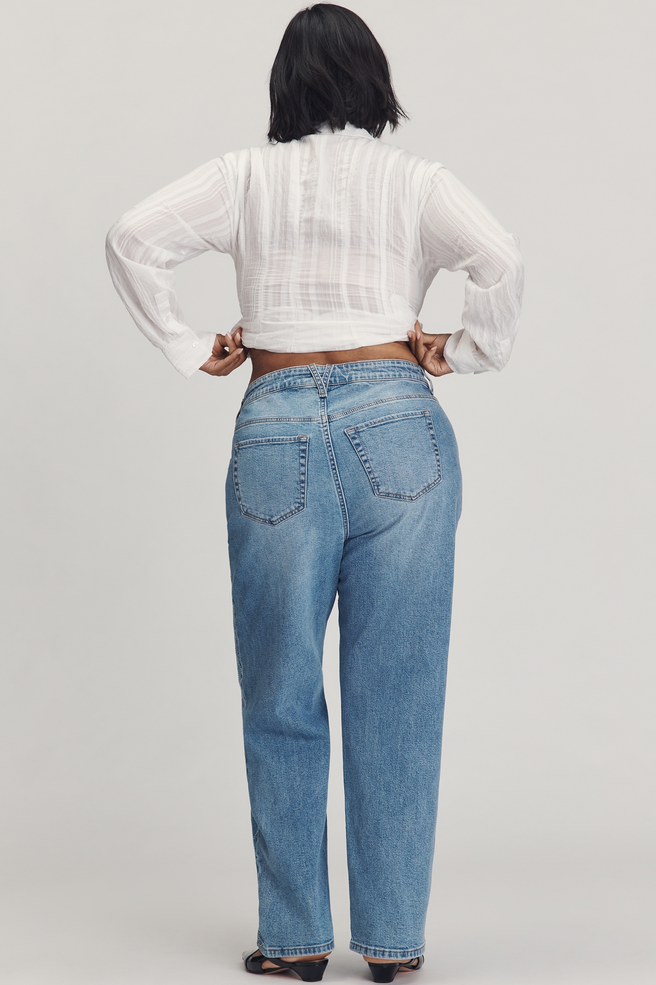 Eloquii Plus Diamond Sparkle High-Rise Taper Jeans