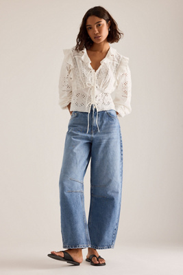 ALIGNE Mid-Rise Barrel Jeans