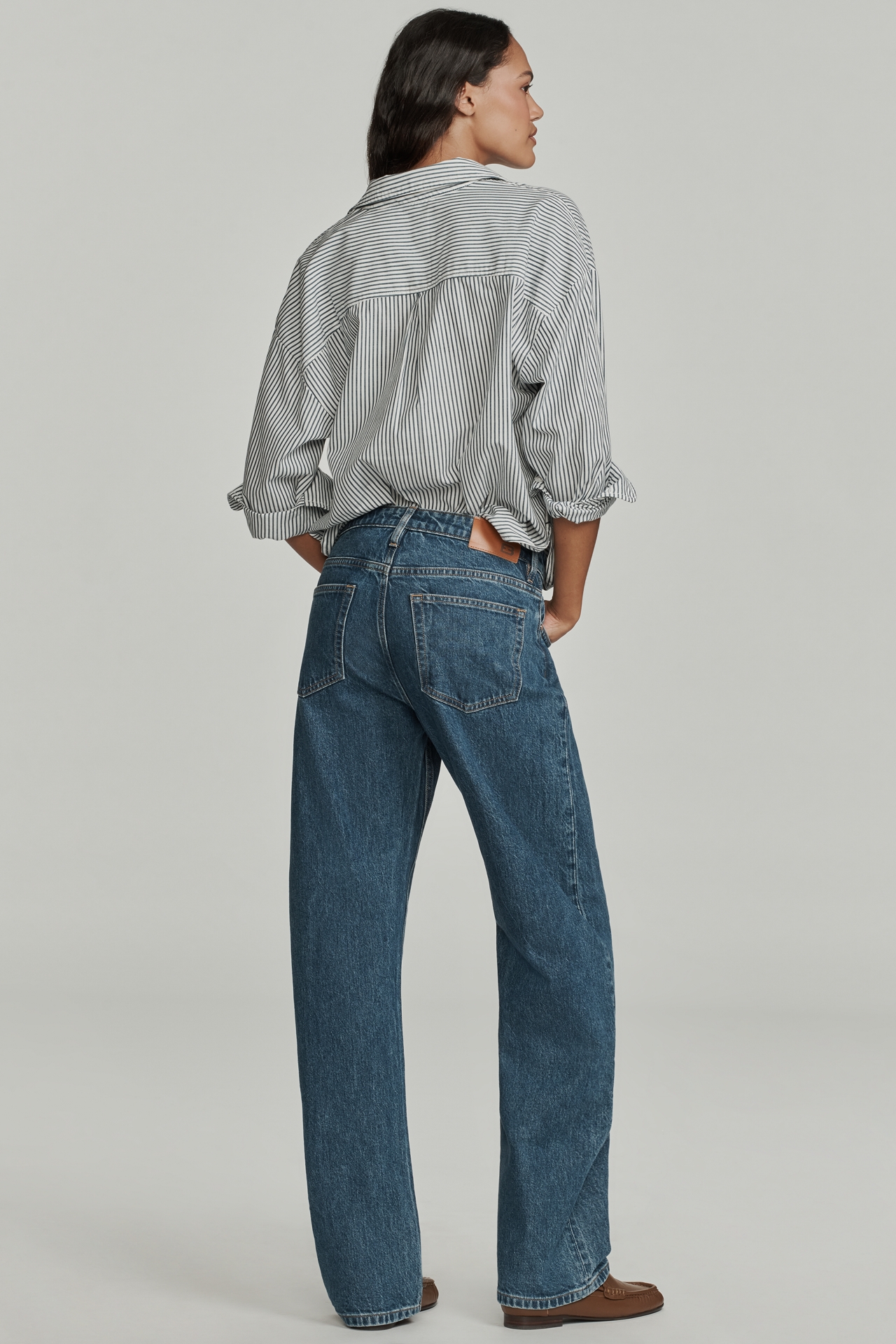 EB Denim Alida High-Rise Loose Bowed Jeans