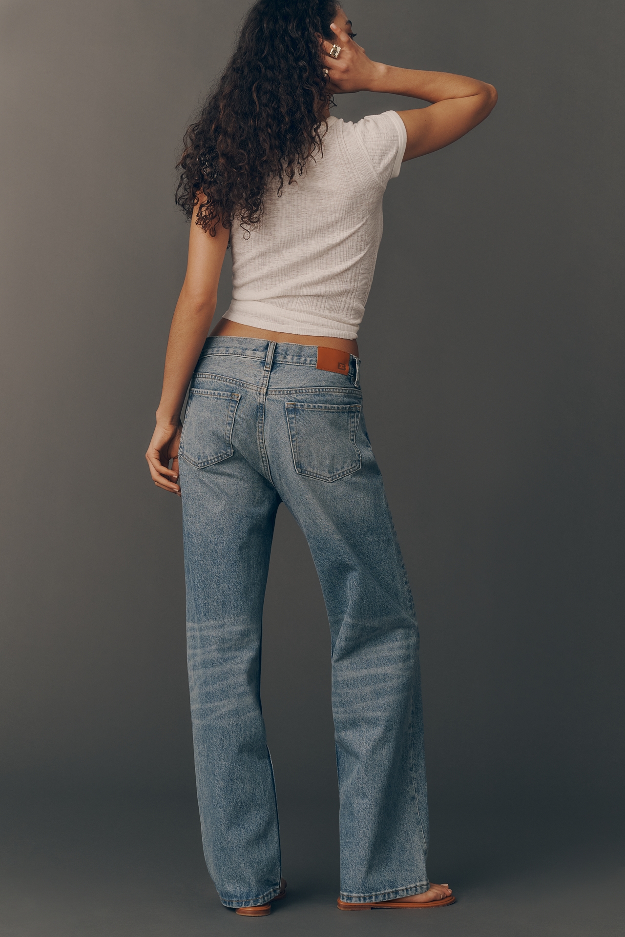 EB Denim Mid-Rise Baggy Wide Leg Jeans