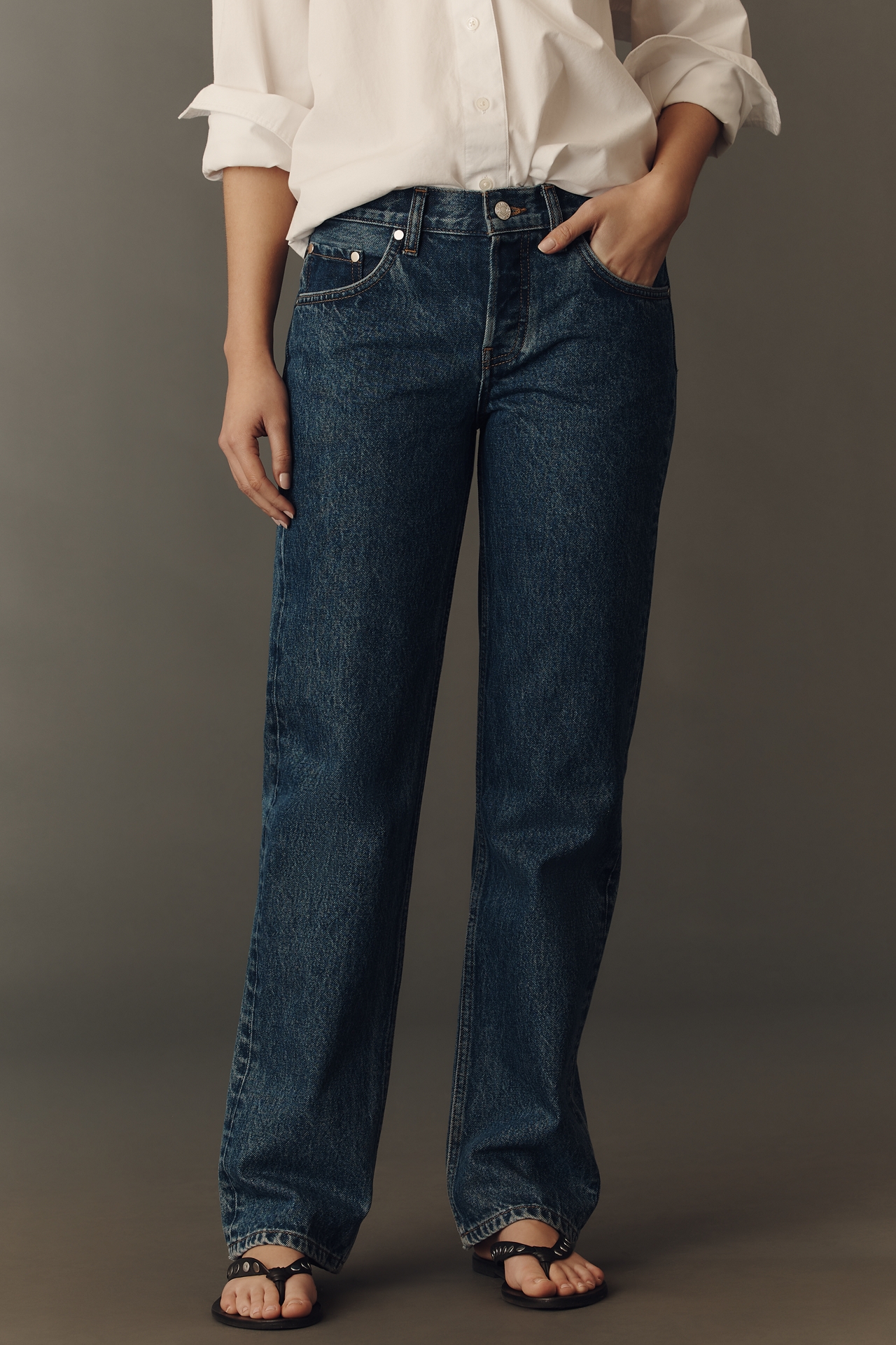 EB Denim Ariel Mid-Rise Wedgie Straight-Leg Jeans