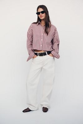EB Denim Mid-Rise Baggy Wide-Leg Jeans