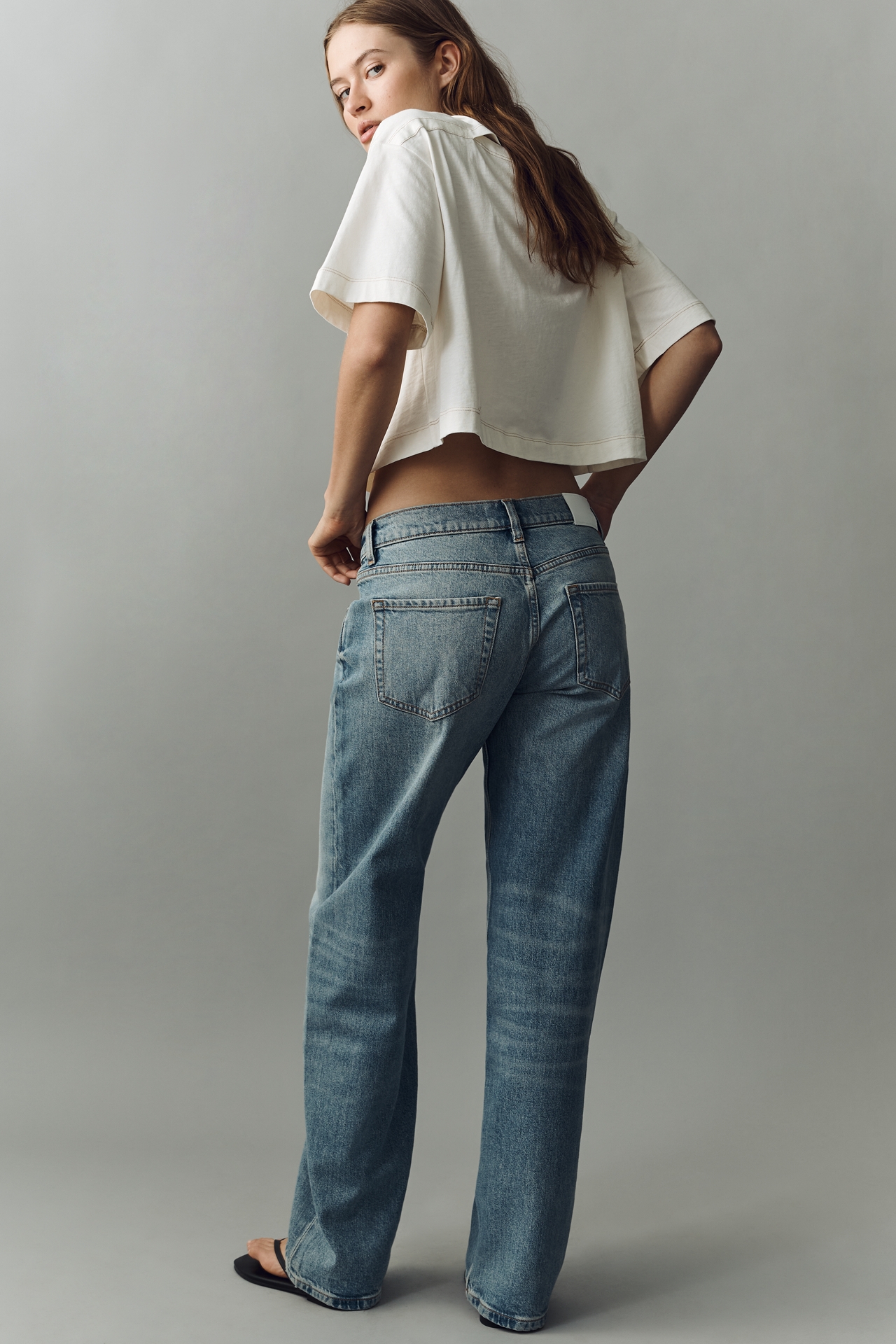 EB Denim Low-Rise Baggy Wide-Leg Jeans