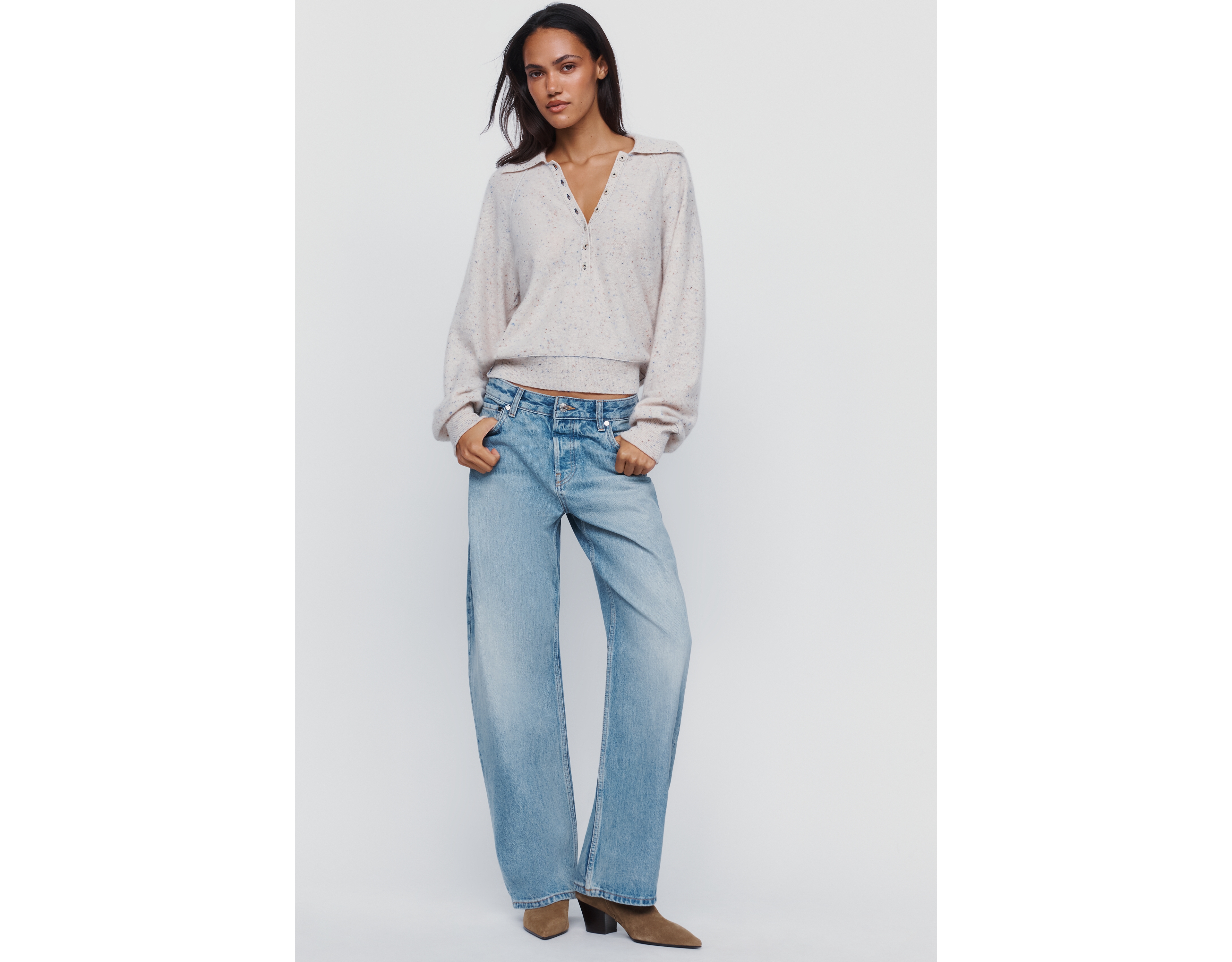 EB Denim Shifter Bowed Luca Mid-Rise Tapered Jeans