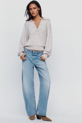 EB Denim Shifter Bowed Luca Mid-Rise Tapered Jeans 