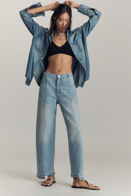 BAUM UND PFERDGARTEN NANYA HIGH-RISE CROP WIDE-LEG JEANS 