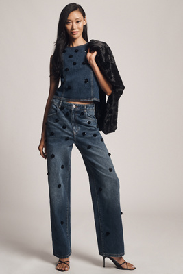 Baum Und Pferdgarten Narane Jeans Denim Sequince Flower In Blue
