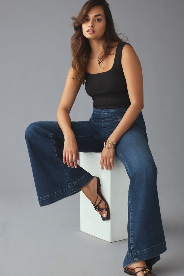 Pilcro Retro Low-Rise Pull-On Flare Jeans #3
